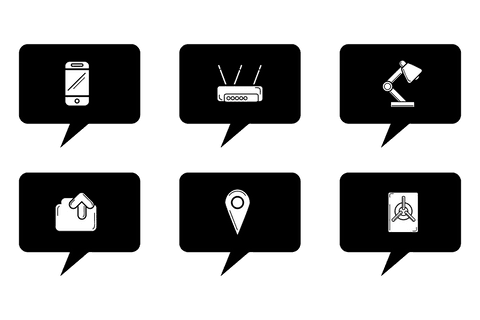 transparent speech bubbles with technology icons set - Download Free Stock Videos Pikwizard.com