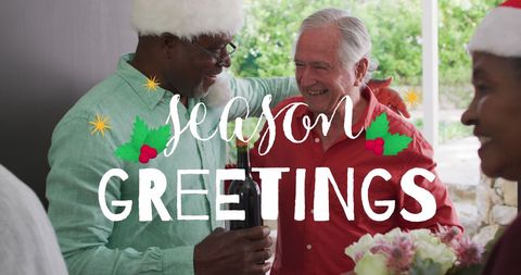 Season Greetings at Festive Christmas Gathering - Download Free Stock Images Pikwizard.com