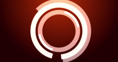 Futuristic Digital Interface Circles on Red Abstract Background