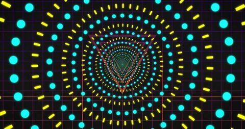 Futuristic Geometric Spiral with Neon Accents