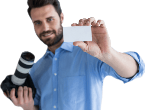 photographer holding dslr and card with transparent background - Download Free Stock Videos Pikwizard.com