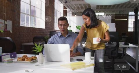 Collaborative Team Working in Loft Office Space