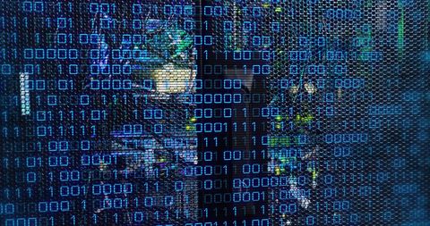 Binary Code Overlaying Data Center Servers - Download Free Stock Images Pikwizard.com