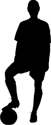 Transparent Silhouette of Male Football Player Digital Vector
