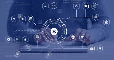 Digital Finance Network Overlay Critically Typing - Download Free Stock Images Pikwizard.com