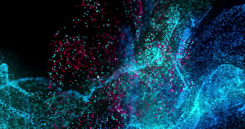 Futuristic Digital Particles Form Elegant Waves
