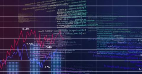 Data Processing Overlaid on Graphs and Code in Digital Interface - Download Free Stock Images Pikwizard.com