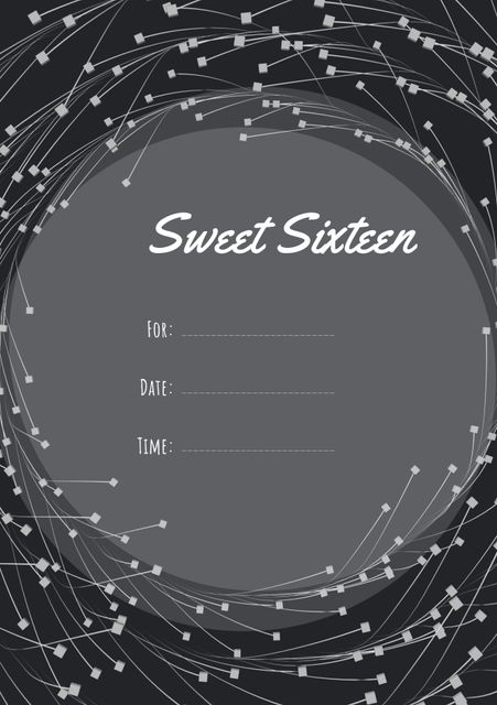 Elegant Sweet Sixteen Invitation with Abstract Design - Download Free Stock Templates Pikwizard.com