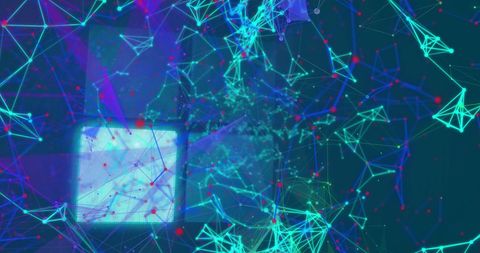 Futuristic Digital Network Art with Neon Lines and Shapes - Download Free Stock Images Pikwizard.com