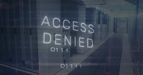 Access Denied Screen Overlaid in Secure Data Center