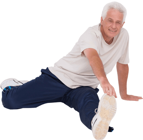 active senior man stretching on transparent background - Download Free Stock Videos Pikwizard.com