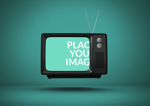 vintage television with retro placeholder template - Download Free Stock Templates Pikwizard.com