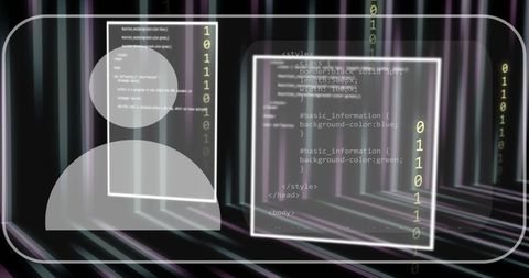 Abstract Digital Interface with Coding and Data Streams - Download Free Stock Images Pikwizard.com
