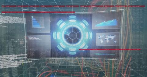 Futuristic Data Processing Interface in High-Tech Environment - Download Free Stock Images Pikwizard.com