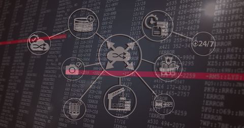 Digital Interface Graphic with Data Processing Elements - Download Free Stock Images Pikwizard.com