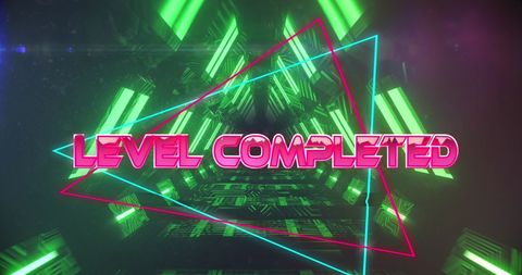 Level Completed Virtual Neon Tunnel Animation