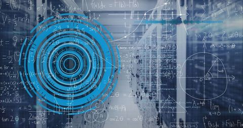Abstract Computer Interface with Math Equations and Grid Elements - Download Free Stock Images Pikwizard.com