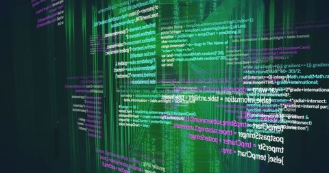 Futuristic interface with dynamic code and data streams