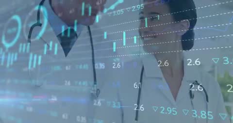 Healthcare Professionals Collaborating on Digital Data Analysis