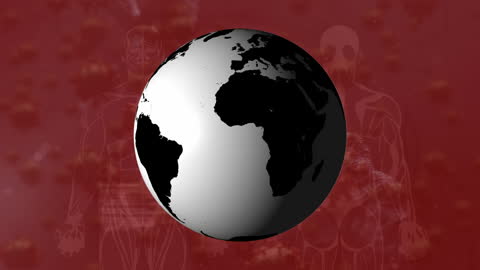 Globe and Digital Connections on Futuristic Pink Background