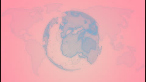 Animated Globe with Abstract Pink Overlay