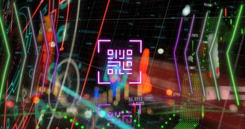 Neon QR Code and Digital Financial Data with City Lights - Download Free Stock Images Pikwizard.com