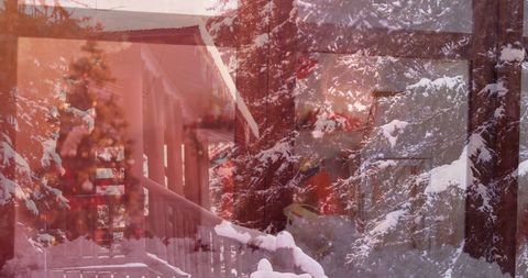 Winter Wonderland Viewed Through Holiday Window Design