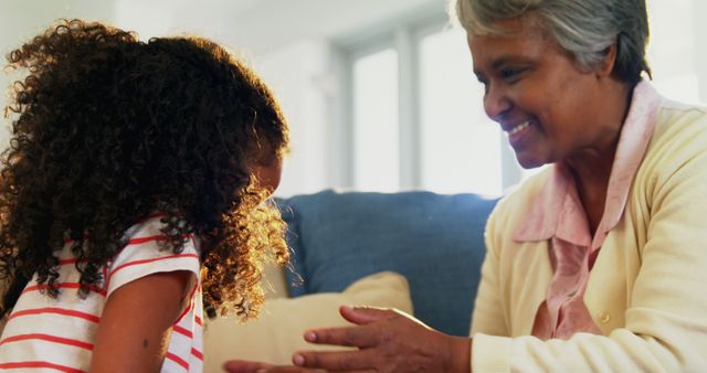 Grandmother Playing with Granddaughter at Home - Download Free Stock Images Pikwizard.com