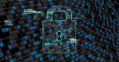 Digital Security Lock with Circuit Patterns on Dark Background - Download Free Stock Images Pikwizard.com