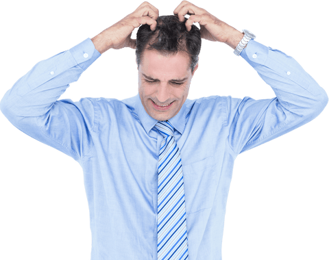 man scratching head expressing confusion isolated on transparent background - Download Free Stock Videos Pikwizard.com