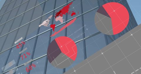 Futuristic Infographic Hologram on Modern Building Facade - Download Free Stock Images Pikwizard.com