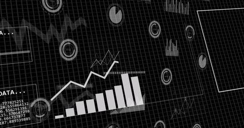 Financial Data Analysis on Digital Display with Graph Icons - Download Free Stock Images Pikwizard.com
