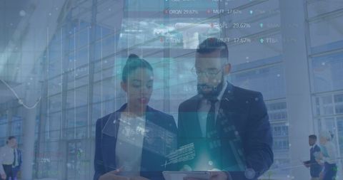 Business Colleagues Analyzing Digital Data Projections - Download Free Stock Images Pikwizard.com