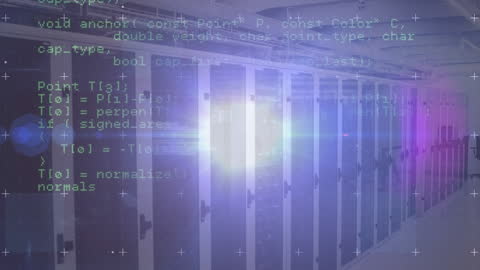 Dynamic Data Processing in High-Tech Server Room Animation
