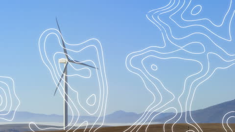 Wind Turbine with Abstract Energy Mapping Lines