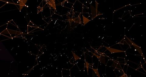 Abstract Geometric Network on Black Background - Download Free Stock Images Pikwizard.com