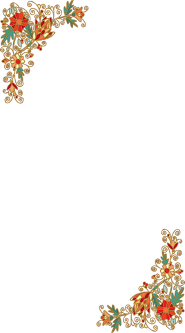 Transparent Vintage Floral Ornament with Red Flowers and Gold Filigree - Download Free Stock Videos Pikwizard.com