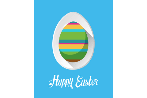 happy easter digital illustration with stripe egg transparent design - Download Free Stock Videos Pikwizard.com