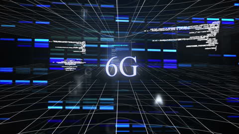 Futuristic 6G Network Technology Concept with Data Streams