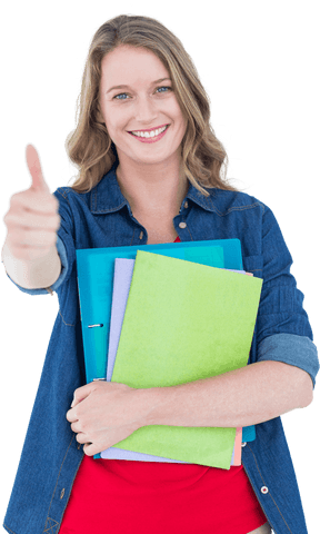 Smiling Student Holding Files Offering Thumb Up Sign Transparent Background - Download Free Stock Videos Pikwizard.com