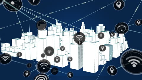 Futuristic Smart City with Digital Network Connectivity