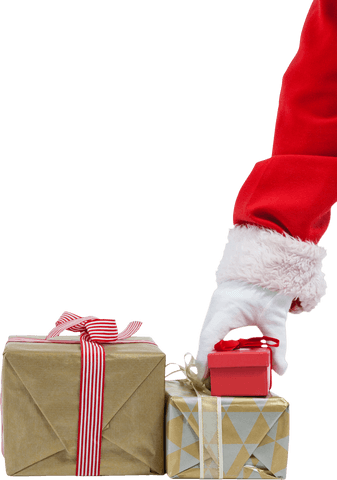 transparent santa claus hand lifting christmas gift - Download Free Stock Videos Pikwizard.com