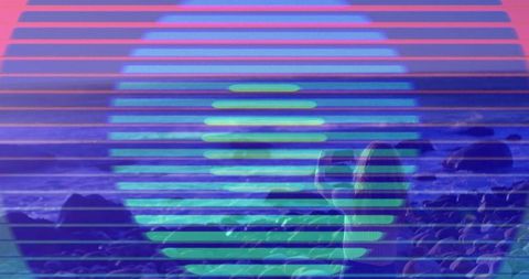 Retro-Futuristic Abstract Scenic Overlap