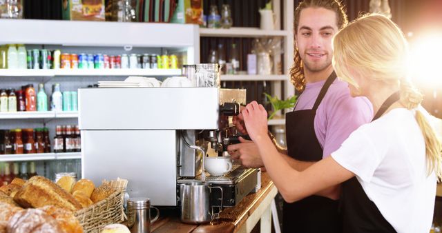 Barista Training At Coffee Shop Counter - Download Free Stock Images Pikwizard.com