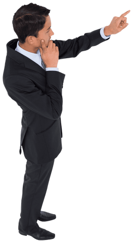 Confident Businessman in Suit Pointing on Transparent background - Download Free Stock Videos Pikwizard.com
