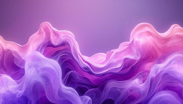 Futuristic Ribbon Waves with Sparkling Particles in Digital Art