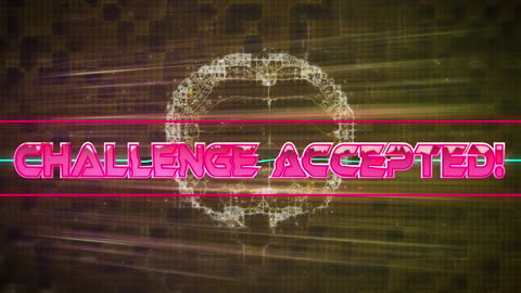 Futuristic Banner with Challenge Accepted Text over Brain Icon