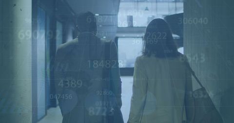 Diverse Coworkers in Business Environment with Data Overlay - Download Free Stock Images Pikwizard.com