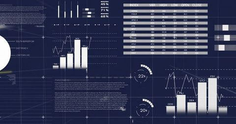 Futuristic Dashboard Displaying Data Analytics and Visualization