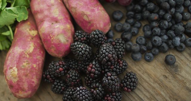 Fresh Organic Vegetables and Berries on Rustic Wooden Table - Download Free Stock Images Pikwizard.com